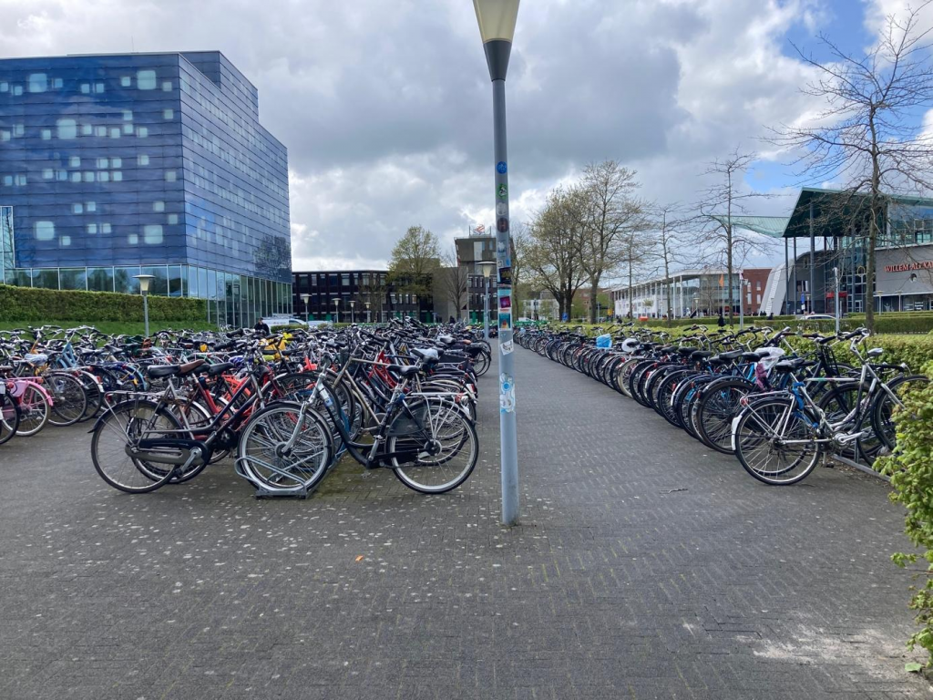 Hunderte Fahrräder stehen hier. Symbolbild dafür, dass Radfahren zu Groningen gehört.